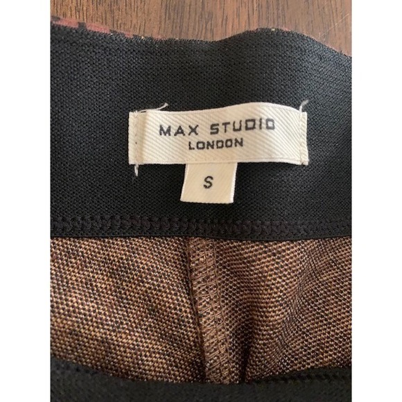 Max Studio London Retro Houndstooth Wide Leg Pants Women Size S Fall Brown Black - Picture 2 of 9